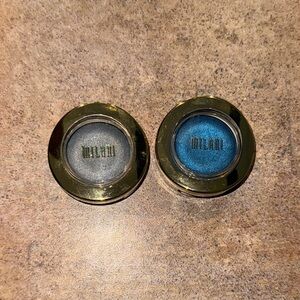 Milani gel powder Eyeshadow in colors Bella gray and Bella cobalt